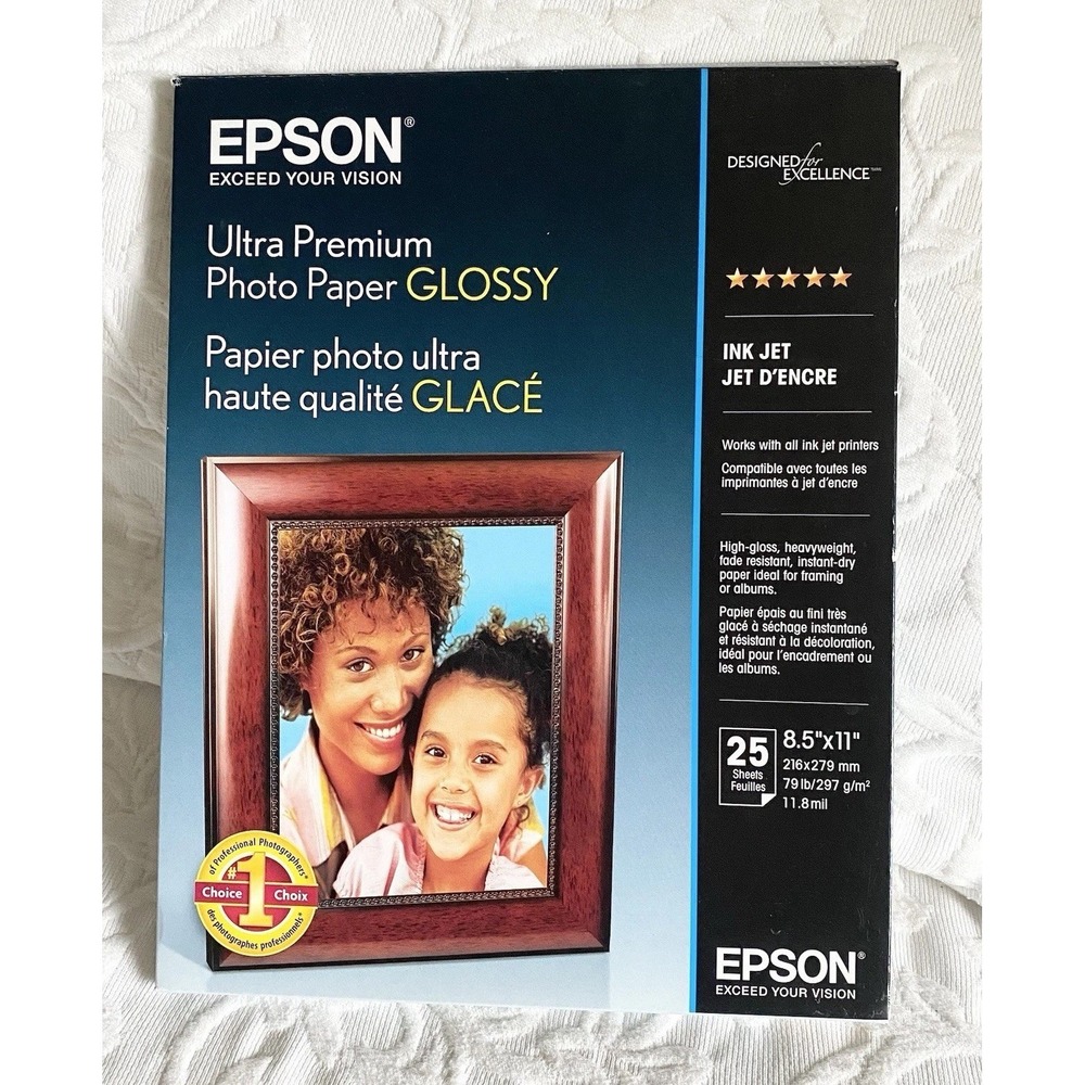 Epson Ultra Premium Glossy Photo Paper 8.5"x11" Glossy 25 Sheets Ink Jet S042182